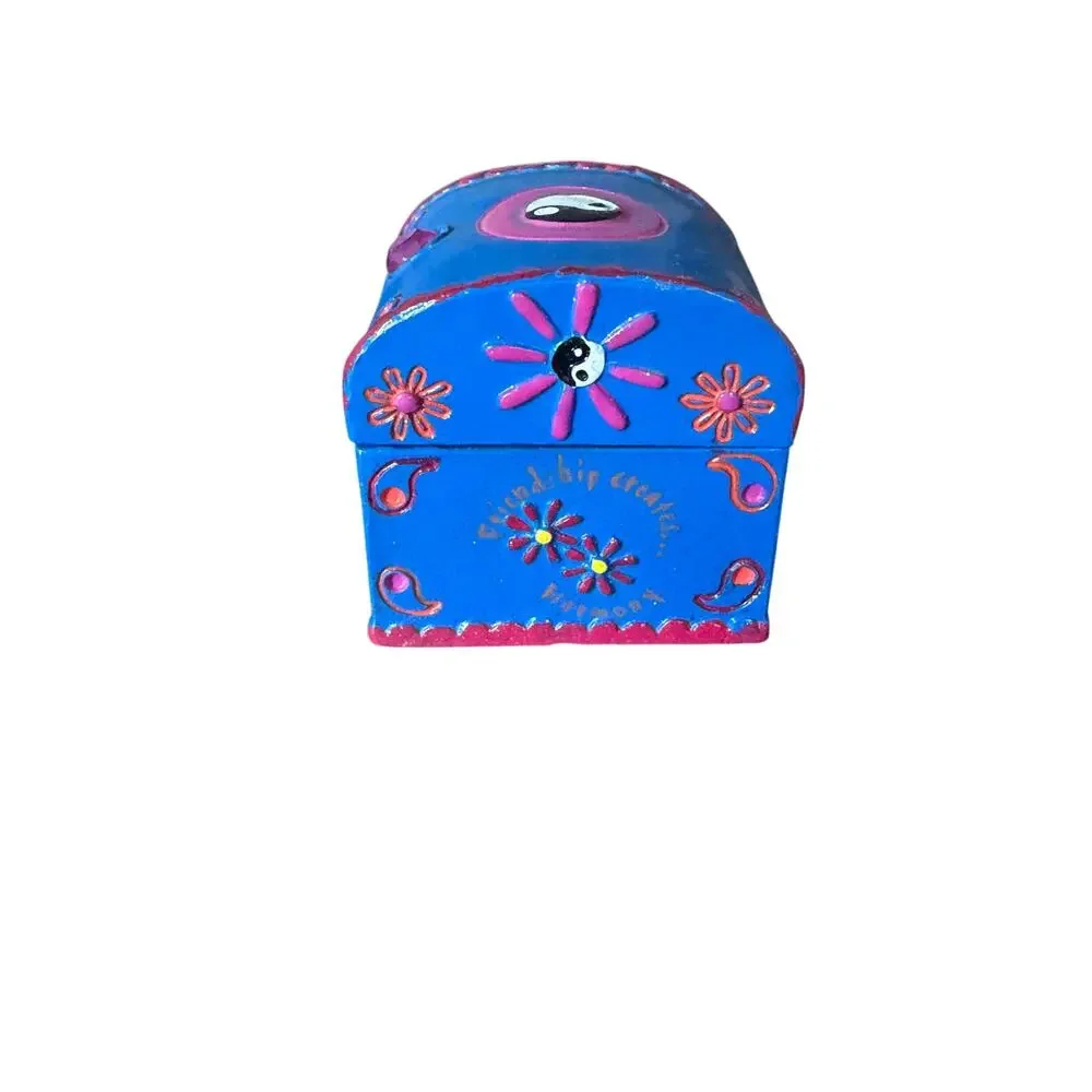 Claire’s Y2K Trinket Box Peace Harmony Blue Treasure Box 2000 Q44